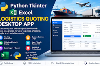build logistic custom tkinter python excel quoting window desktop calculator app