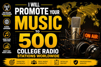 promote your music to 500 college and radio stations worldwide
