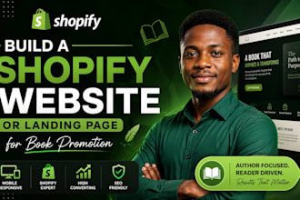 build a shopify website or landing page for book promotion