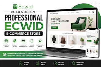 design custom ecwid ecommerce store and setup ecwid store product listing