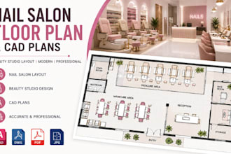 design nail salon floor plan beauty studio layout cad drawings