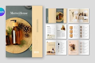 design organic skincare lotion wellness clinics product catalog, brochure