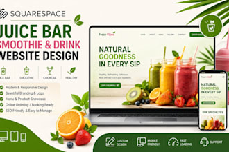 build squarespace juice bar smoothie brand health drink cocktail logo website