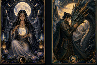 design a custom tarot card deck with unique artwork