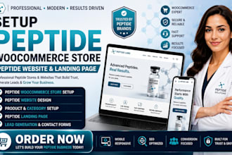 setup peptide woocommerce peptide website peptide store peptide landing page