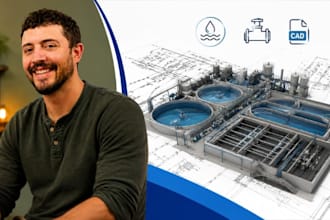 water treatmentcad, plant equipment drawing, water plant design, autocad expert