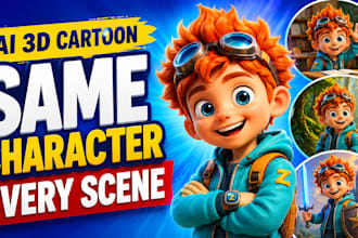 create ai 3d cartoon for kids stories and youtube channels