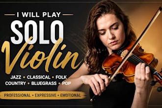 play solo violin for jazz classical folk country bluegrass and pop music