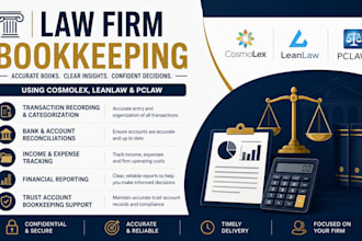do law firm bookkeeping using cosmolex, leanlaw and pclaw