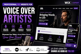 design wix voice over artist website demo reel portfolio contact service website