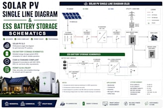 solar pv single line diagram and ess battery storage schematics