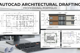 draw 2d floor plan, architectural drawing, site plan, parking lot in autocad