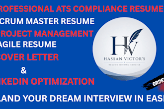 craft scrum master,  agile resume , tech resume cover letter ,and resume writing