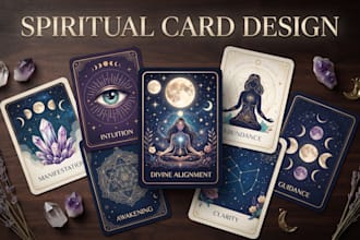 design a spiritual card deck, affirmation cards and oracle cards