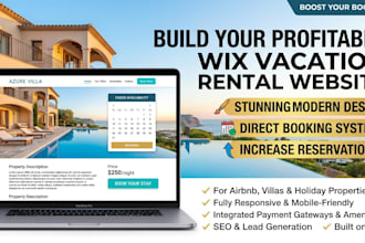 build wix vacation rental website for airbnb, villa and holiday property