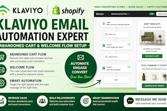 setup klaviyo abandoned email marketing automation cart welcome flow for shopify