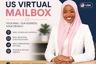 provide a verified US residential virtual mailbox with your name for monthly use