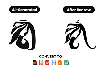 manually vectorize, redraw, and refine your ai generated logo