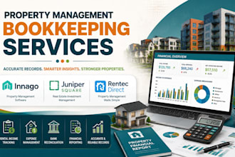 handle innago, juniper square and rentec direct property management bookkeeping