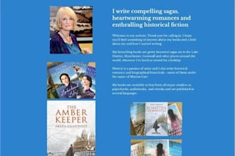 design a book author website or author landing page