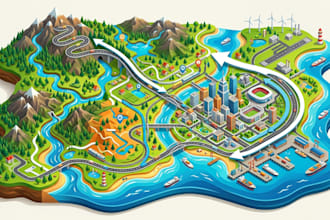 create custom infographic map, regional map and data visualization map
