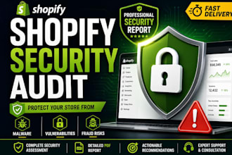 perform shopify security audit, vulnerability assessment and malware check