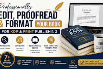 professionally edit, proofread and format your book for KDP