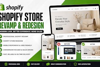 redesign shopify website, clone, copy, shopify revamp, dropshipping store design