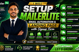 setup mailerlite email automation and mailerlite landing page with signup form