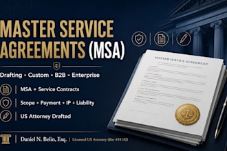 prepare professional master service contracts and b2b