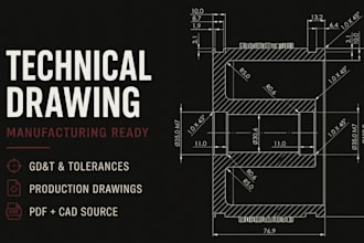 create professional technical drawings for manufacturing