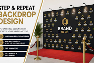 design eye catching step and repeat or backdrop banner