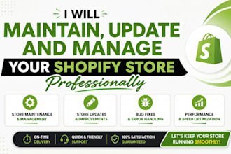 provide ongoing shopify store maintenance and updates
