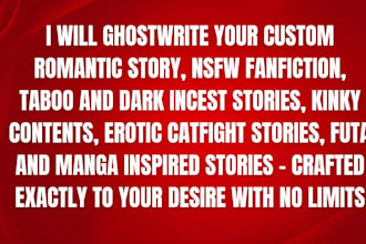 write nsfw erotica fanfiction futa scifi smut dark incest horror stories for you