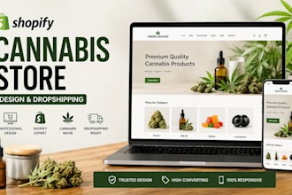design shopify vape cannabis dropshipping store cannabis marijuana hemp website