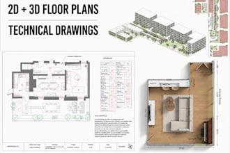design floor plans, layout, technical drawings and 2d drafting