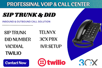 setup 3cx, twilio, pbx, IVR, sip trunk, did number, outbound and inbound