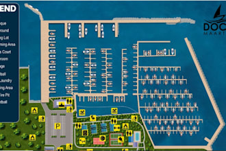 design a professional rv park, campground and campsite vector map