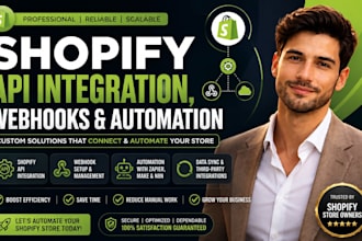 do shopify API integration, webhooks and automation