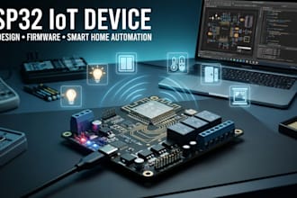 design custom esp32 iot device, pcb hardware, firmware and smart automation