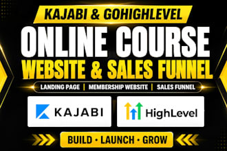 build kajabi online course sales funnel landing page gohighlevel membership web