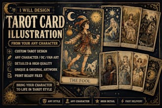 custom tarot cards tarot deck tarot card illustration