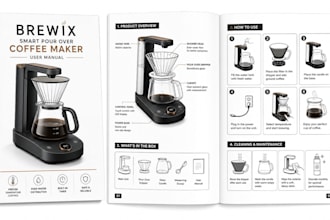 design product manual, instruction manual, step by step guide and safety guide
