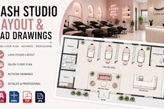 design lash studio layout, salon floor plan cad drawings