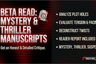 beta read your crime thriller suspense and mystery novel honest feedback