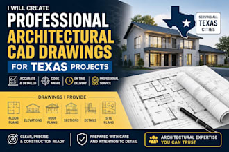 create professional architectural cad drawings permit ready for texas