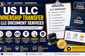handle US llc ownership transfer, llc amendment, name change, address change