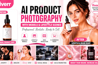 create high quality ai product photos ai model amazon images edit photoshop work