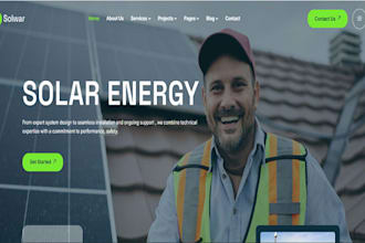 design wix solar company website solar installation contractor company website
