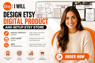 do etsy digital product design for etsy shop setup etsy seo etsy product listing